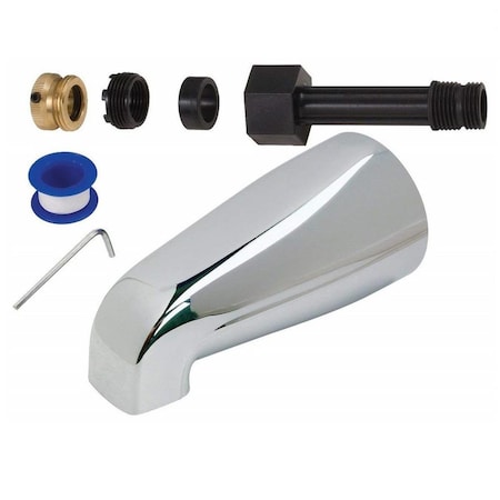 Deluxdesigns 0.13 in. Master Plumber Universal Tub Spout, Chrome DE3241013